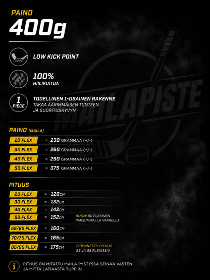 PRO BLACKOUT™️ Jääkiekkomaila (EXTRA LITE) Low Kickpoint